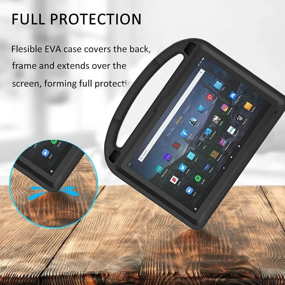 DICEKOO Kids Case for 10'' Tablet 2023 | Lightweight Shockproof Cover with Handle & Kickstand - Black - view 3