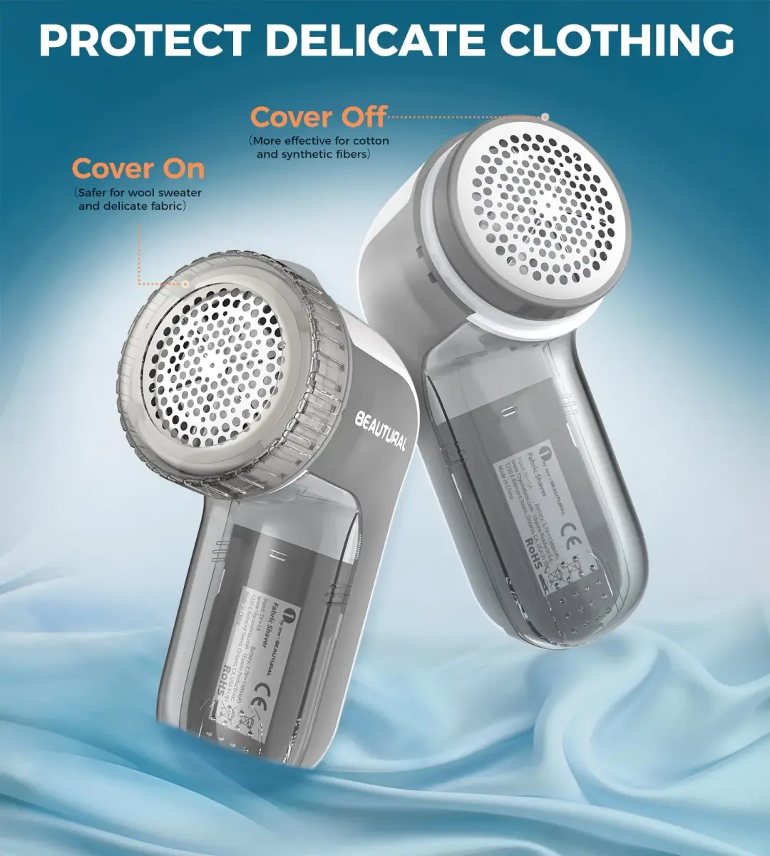 BEAUTURAL Rechargeable Fabric Shaver and Lint Remover, Portable Sweater Defuzzer with 3 Speeds | Removes Pilling from Clothes and Upholstery - view 6