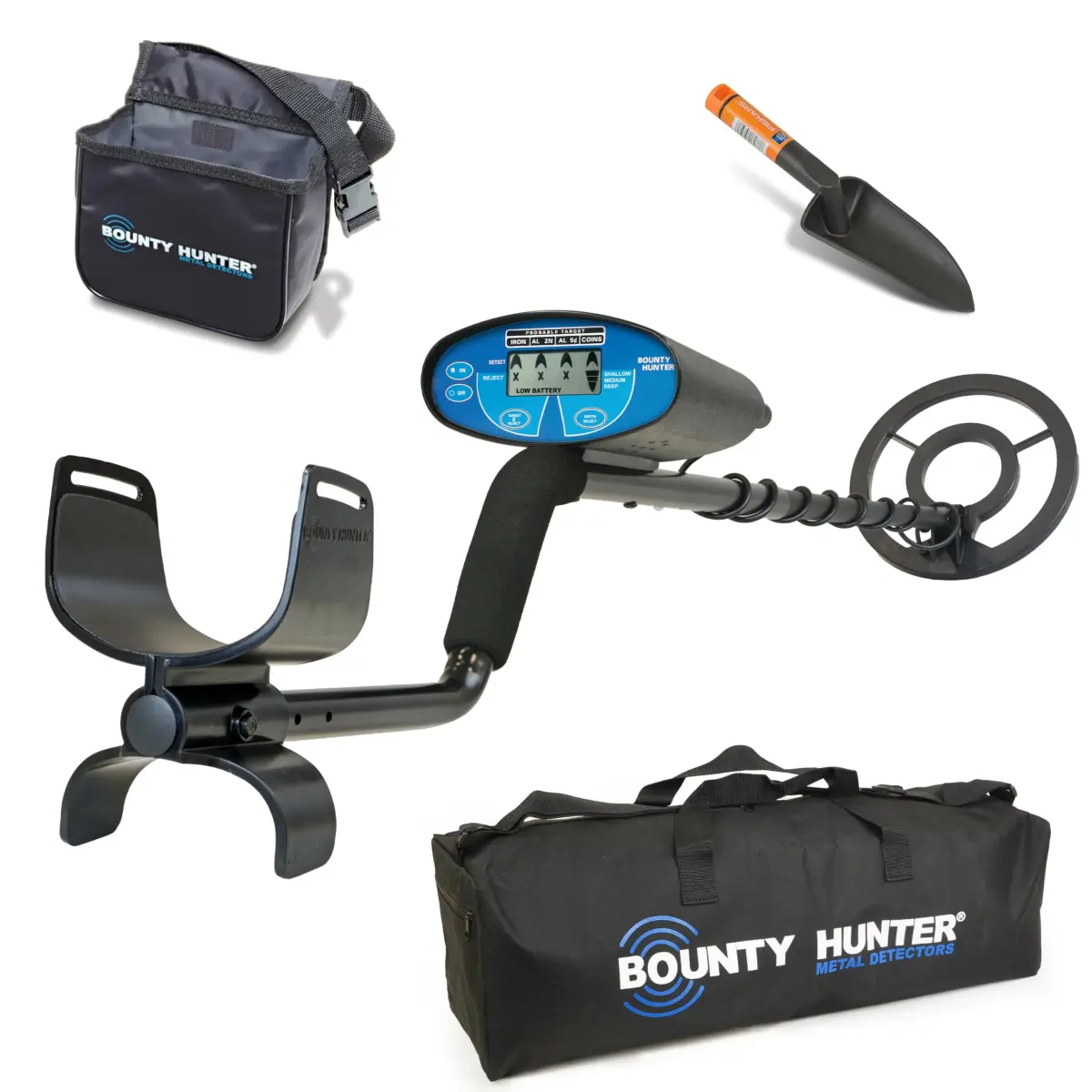 Bounty Hunter Quick Silver Metal Detector Kit - 8" Waterproof Coil, LCD Display, 2.27 kg (4.8 lb) | Complete Treasure Hunting Set - main product image
