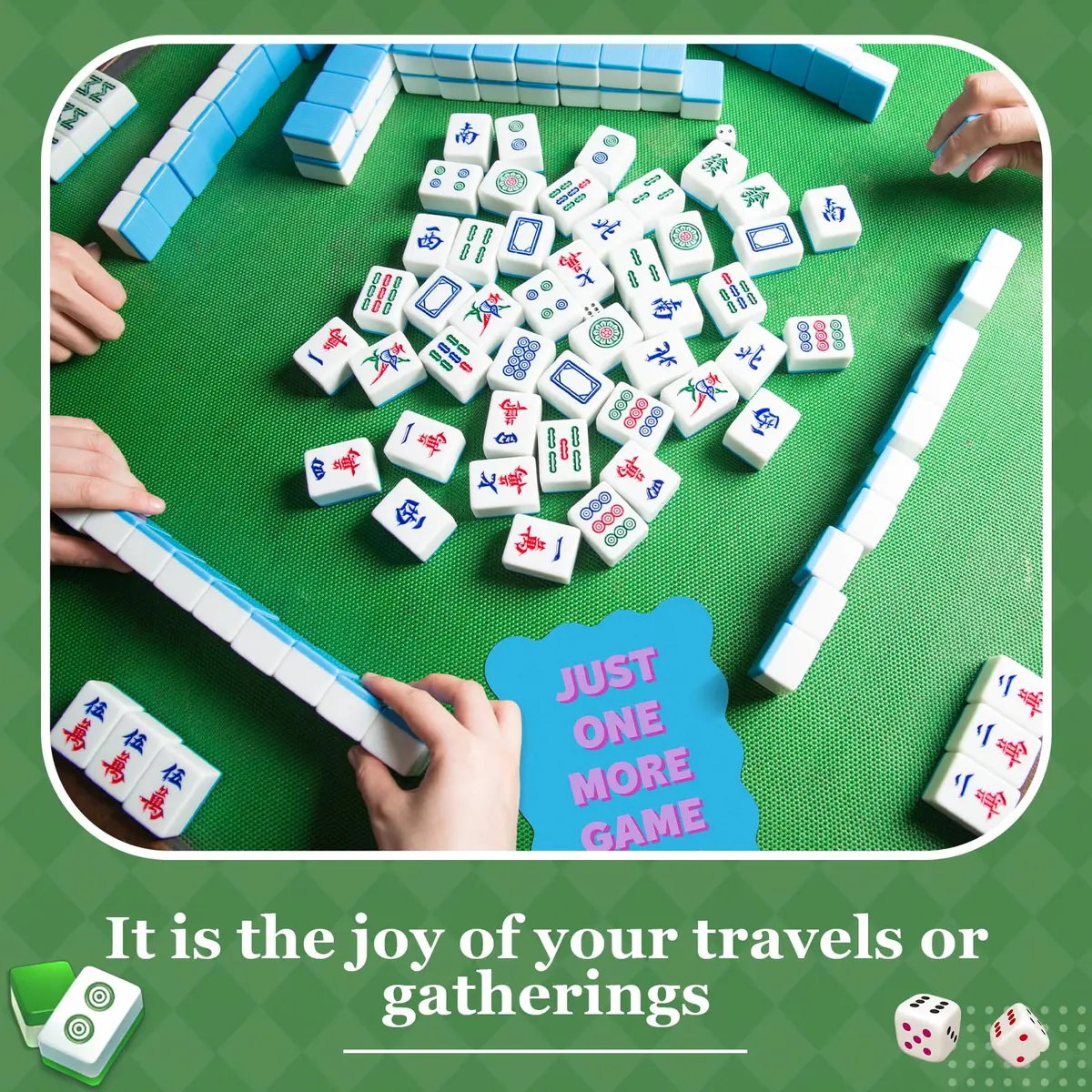 Soulchen Blue & Green & Purple Style Mahjong Tile Mixer Shufflers 4-Piece Set | Durable Plastic for Quick Shuffling - view 4
