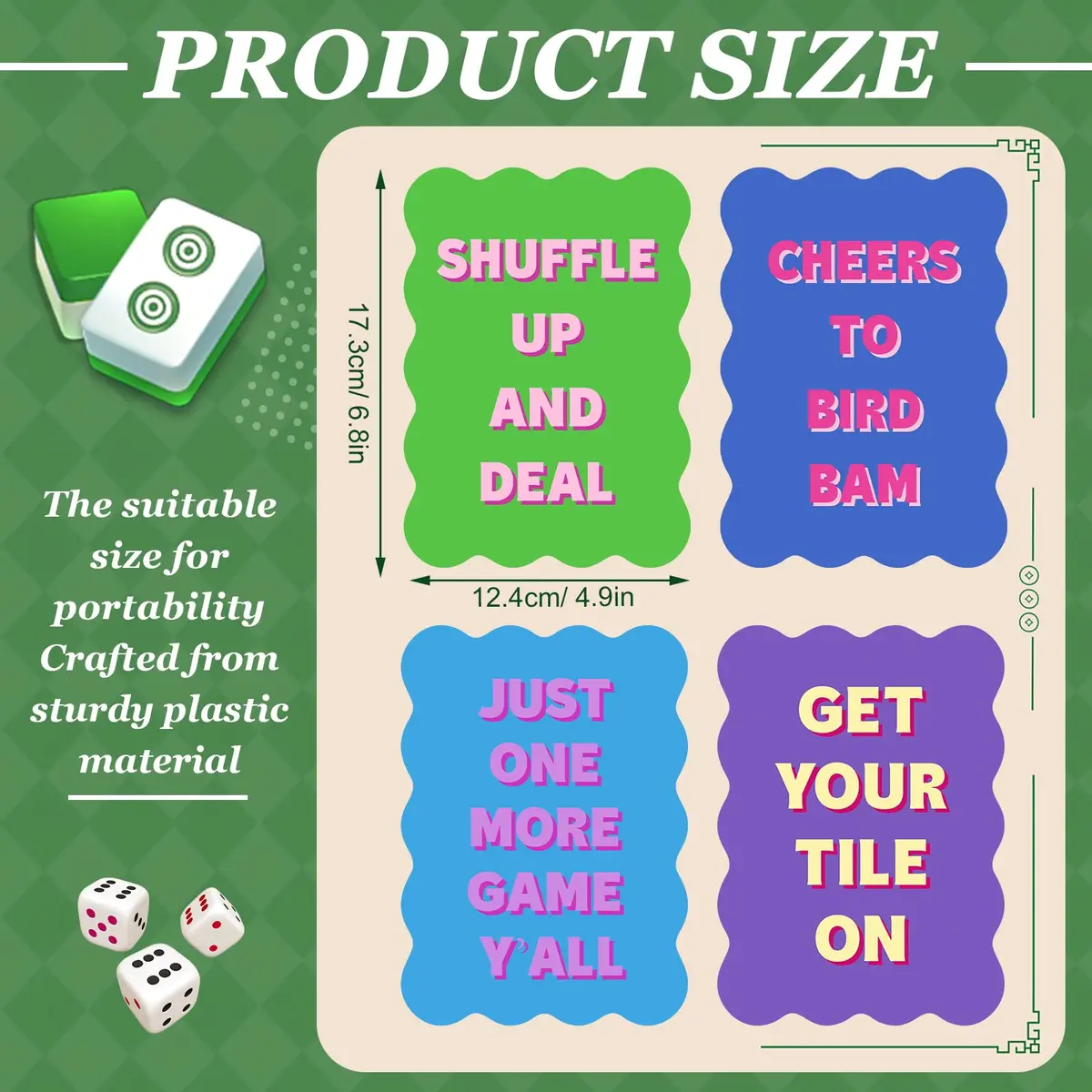 Soulchen Blue & Green & Purple Style Mahjong Tile Mixer Shufflers 4-Piece Set | Durable Plastic for Quick Shuffling - view 2