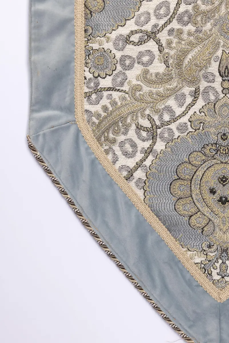 Thread & Weave Bristol Pieced Velvet & Chenille Table Runner - Bluestone 72”, 90”, 108” Lengths - Elegant Luxury Accent for Dining, Buffet, or Console Tables - view 2