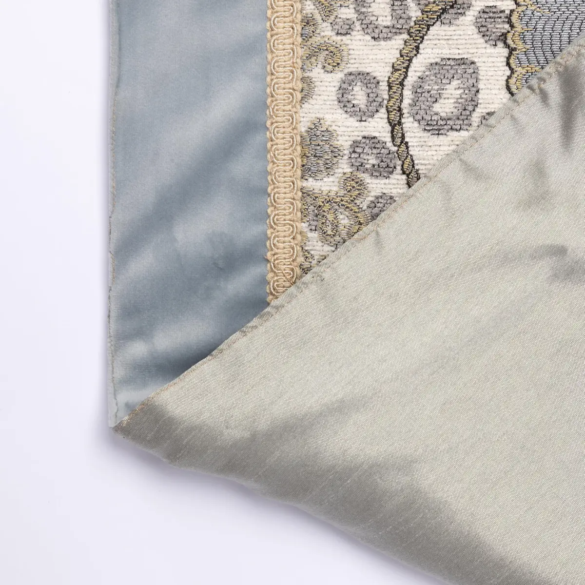 Thread & Weave Bristol Pieced Velvet & Chenille Table Runner - Bluestone 72”, 90”, 108” Lengths - Elegant Luxury Accent for Dining, Buffet, or Console Tables - view 3