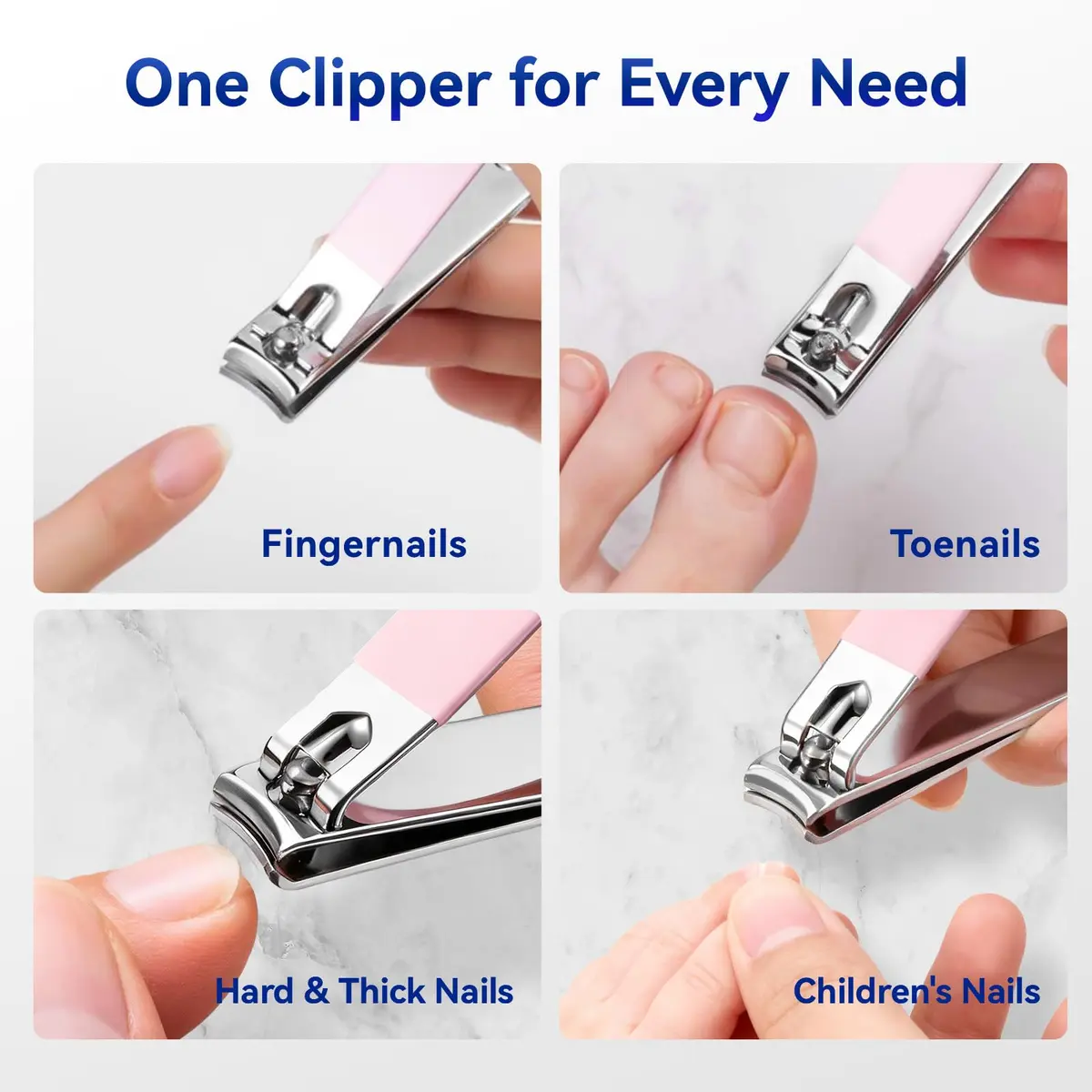 Makartt Pink Nail Clipper Set for Thick Fingernails & Toenails, 2-Pack | Precision Cuticle Maintenance Tool - view 4