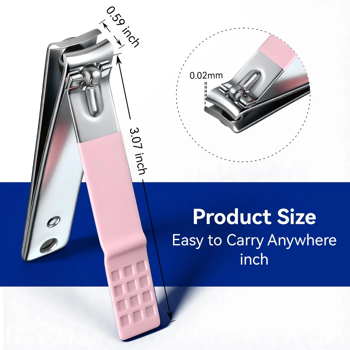 Makartt Pink Nail Clipper Set for Thick Fingernails & Toenails, 2-Pack | Precision Cuticle Maintenance Tool - view 6