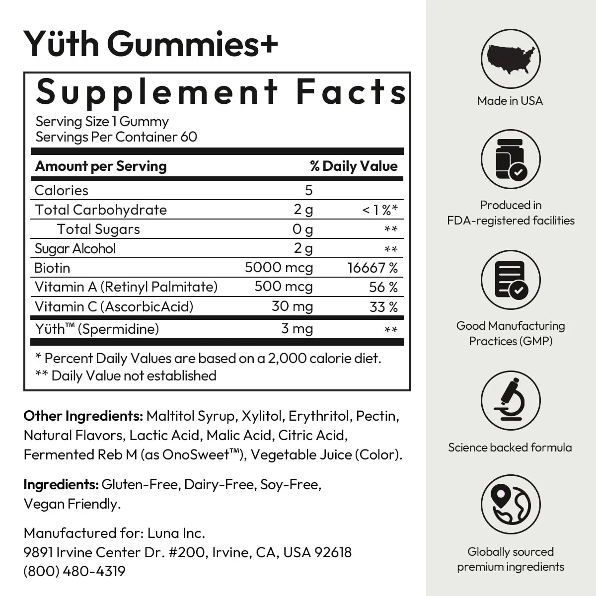 BIGVITA Yuth Gummies 60 | Spermidine Cellular Renewal & Anti-Aging Support - view 6