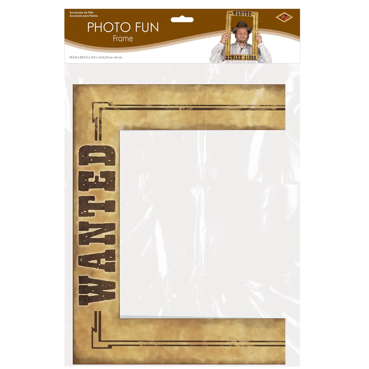 Beistle Western Wanted Photo Fun Frames – 3 Pack, Lightweight Cardstock for Western Parties & Cowboy Photos - view 5