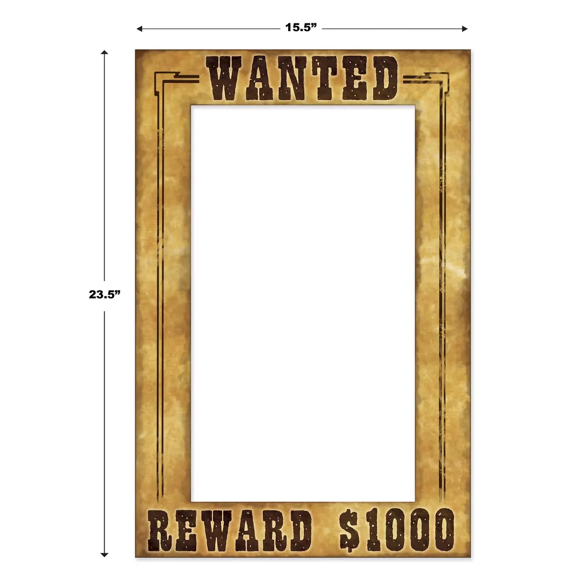 Beistle Western Wanted Photo Fun Frames – 3 Pack, Lightweight Cardstock for Western Parties & Cowboy Photos - view 2
