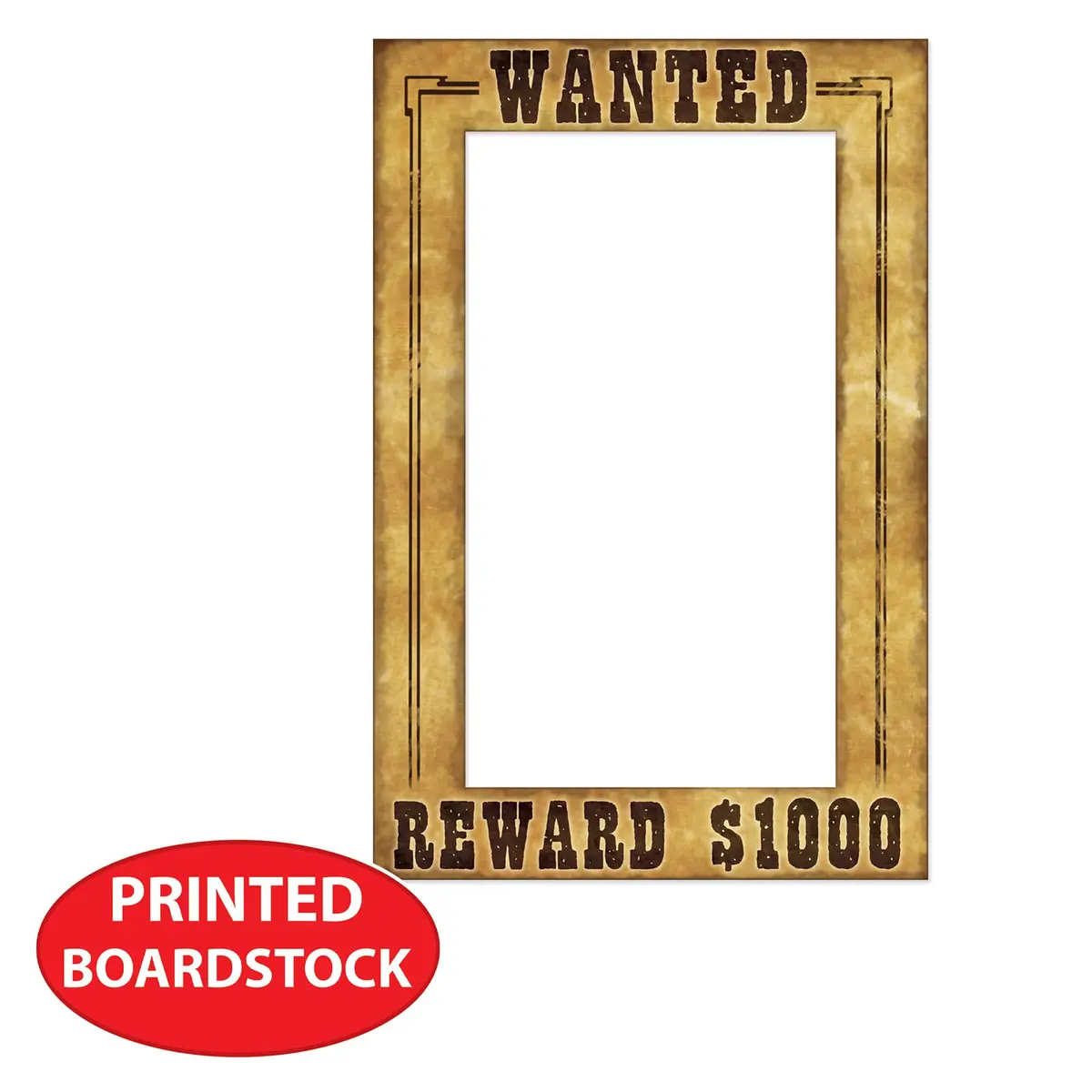 Beistle Western Wanted Photo Fun Frames – 3 Pack, Lightweight Cardstock for Western Parties & Cowboy Photos - view 3