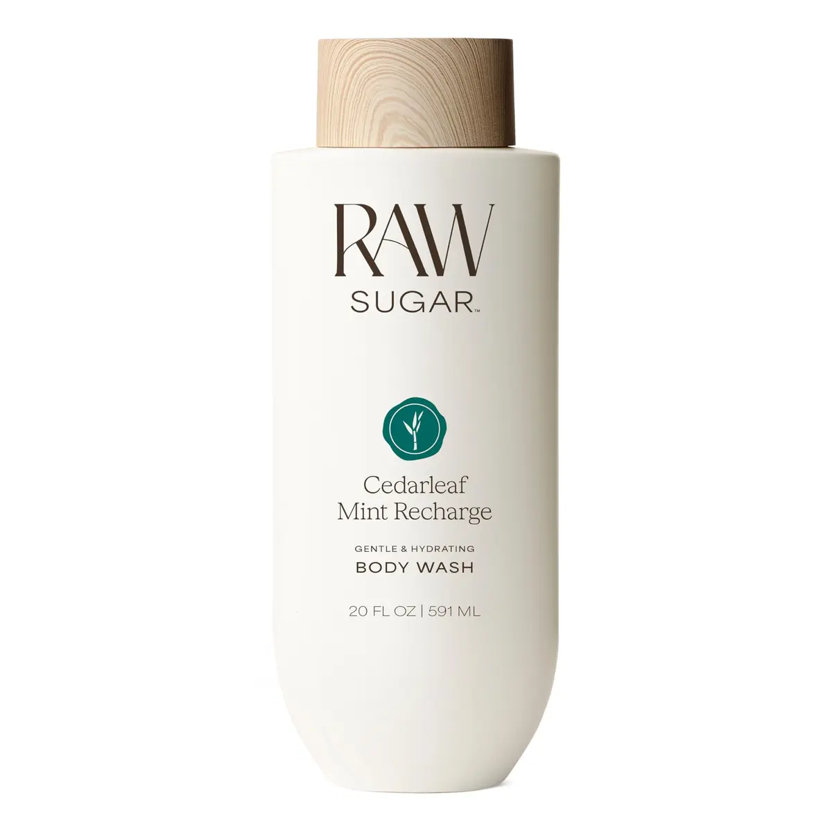 RAW SUGAR Body Wash Rosemary Mint 20 fl oz | Moisturizing, Organic Extracts, All Skin Types - main product image