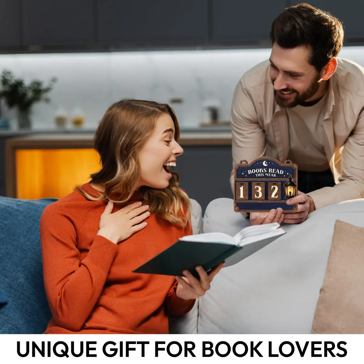 DINIZON Books Read This Year Counter, Wooden Book Tracker 7 x 6 Inch | Modern Bookshelf Decor - view 6