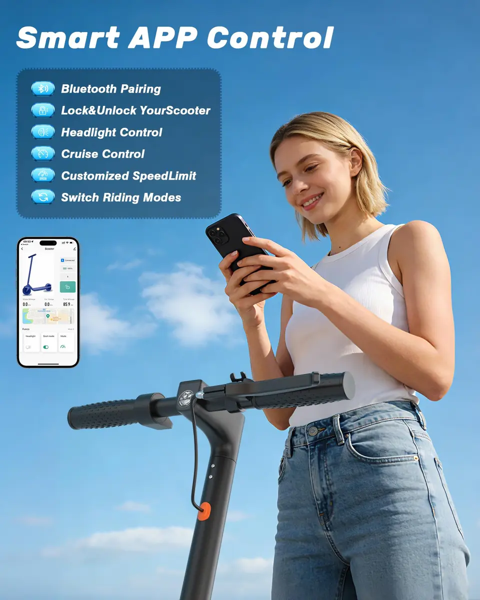 NAVIC Electric Scooter for Adults, 19 MPH, 28 Miles Range, 11" Tires, Dual Suspension, APP Control | UL Certified - view 7
