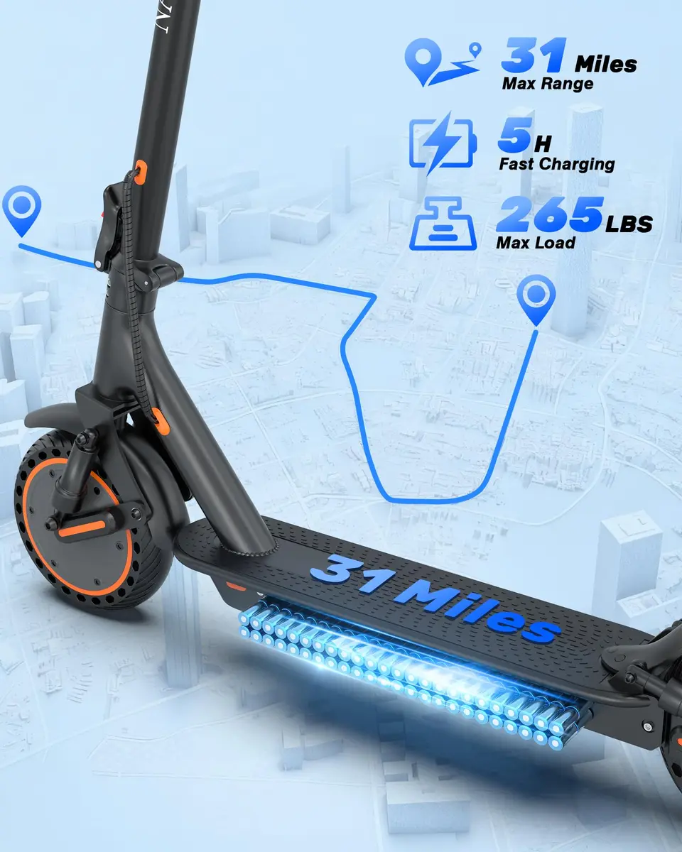 NAVIC Electric Scooter for Adults, 19 MPH, 28 Miles Range, 11" Tires, Dual Suspension, APP Control | UL Certified - view 2