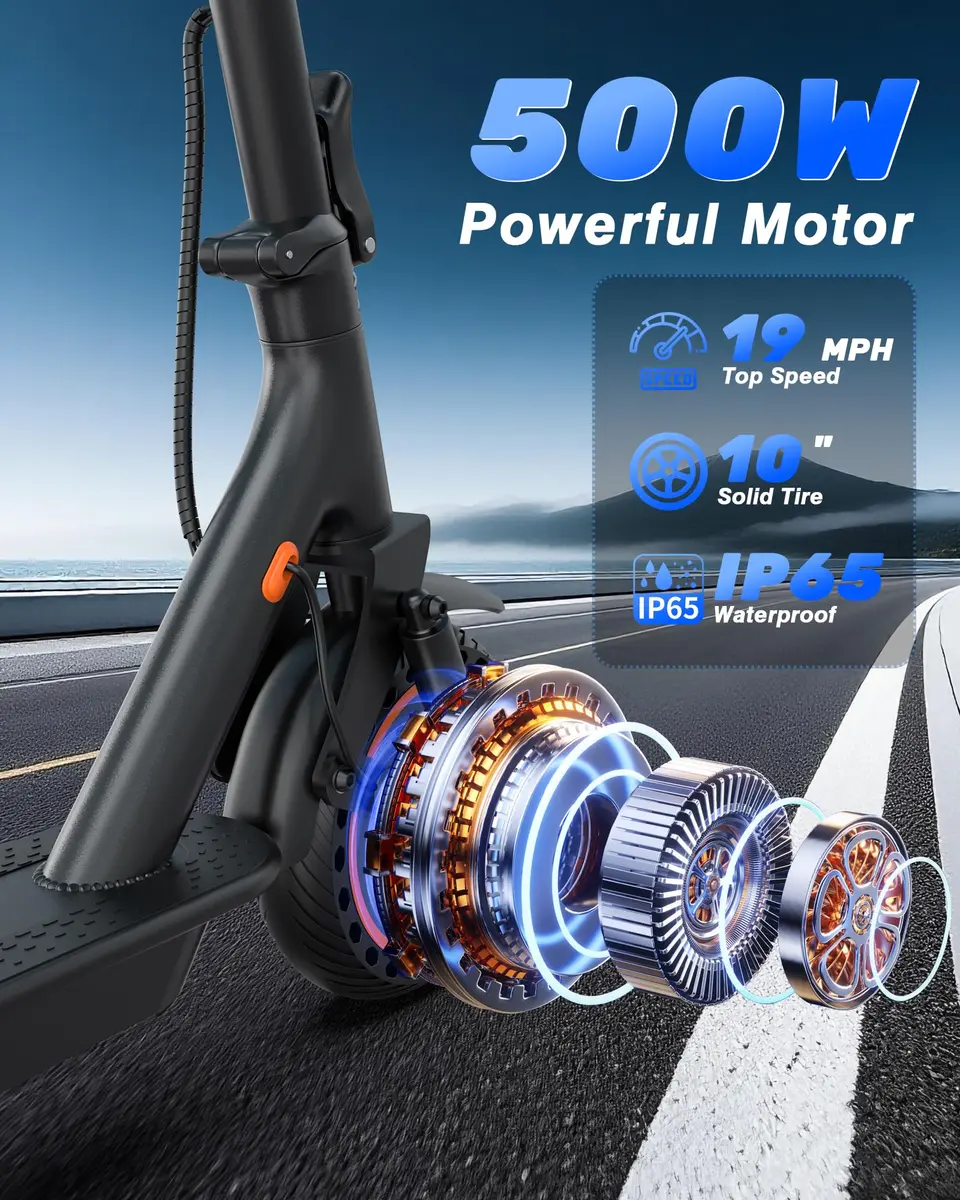 NAVIC Electric Scooter for Adults, 19 MPH, 28 Miles Range, 11" Tires, Dual Suspension, APP Control | UL Certified - view 4