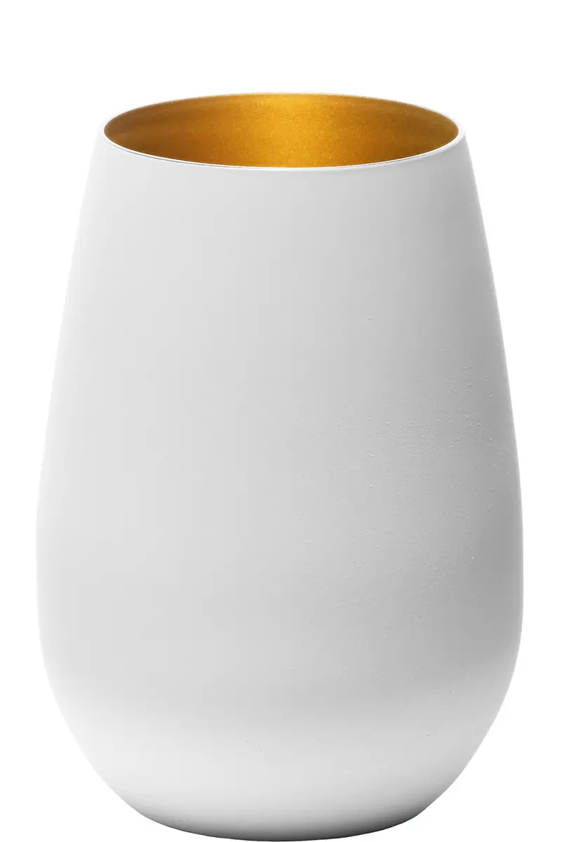 シュトルツル・ラウジッツ(Stolzle lausitz) White Gold Double Color Tumbler 465ml | Eco-Friendly Lead-Free Crystal - main product image