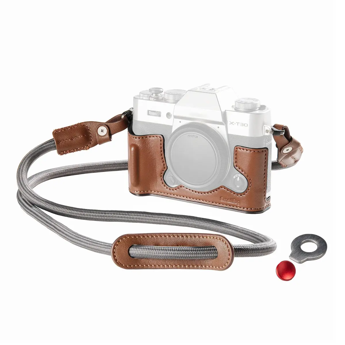 SMALLRIG Leather Half Case Kit with Shoulder Strap for FUJIFILM X-T30 III/X-T30 II (Brown) 123 x 45.7 x 59.8mm | Retro Style Camera Protection - main product image
