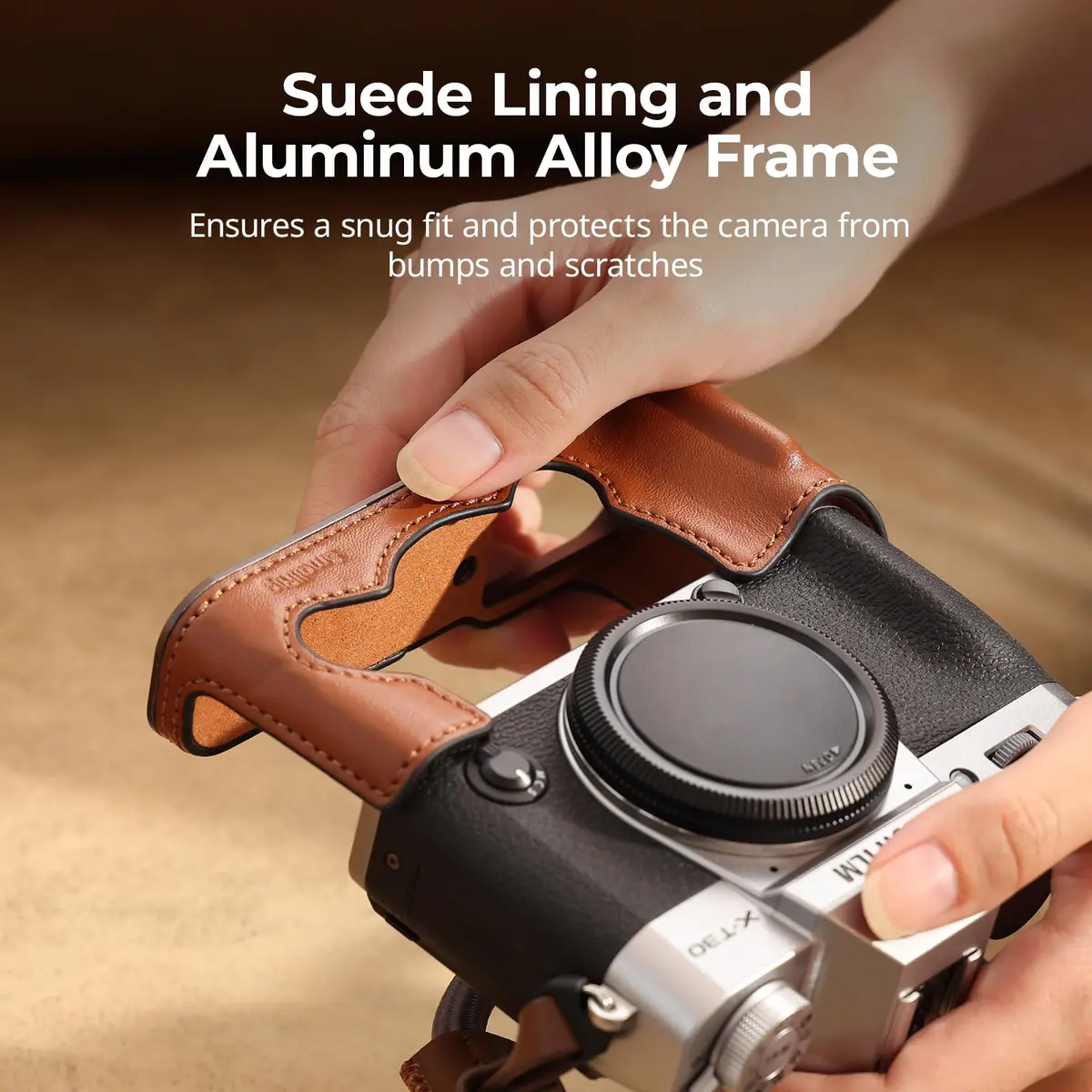 SMALLRIG Leather Half Case Kit with Shoulder Strap for FUJIFILM X-T30 III/X-T30 II (Brown) 123 x 45.7 x 59.8mm | Retro Style Camera Protection - view 3