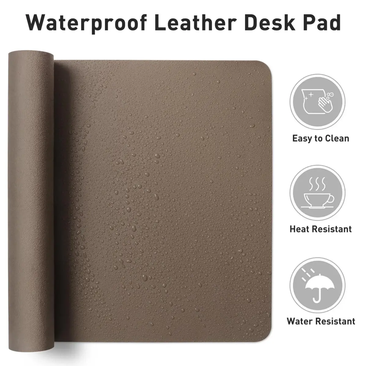 Aothia Leather Desk Pad Protector 48" x 17" (122cm x 43cm) | Protects Desks from Scratches, Stains, and Spills - view 7