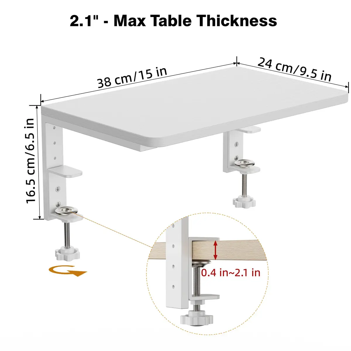 ART-GIFTREE Desk Extender 15-inch Clamp-On Shelf | Height-Adjustable Heavy Duty Office & Gaming Organizer - view 6