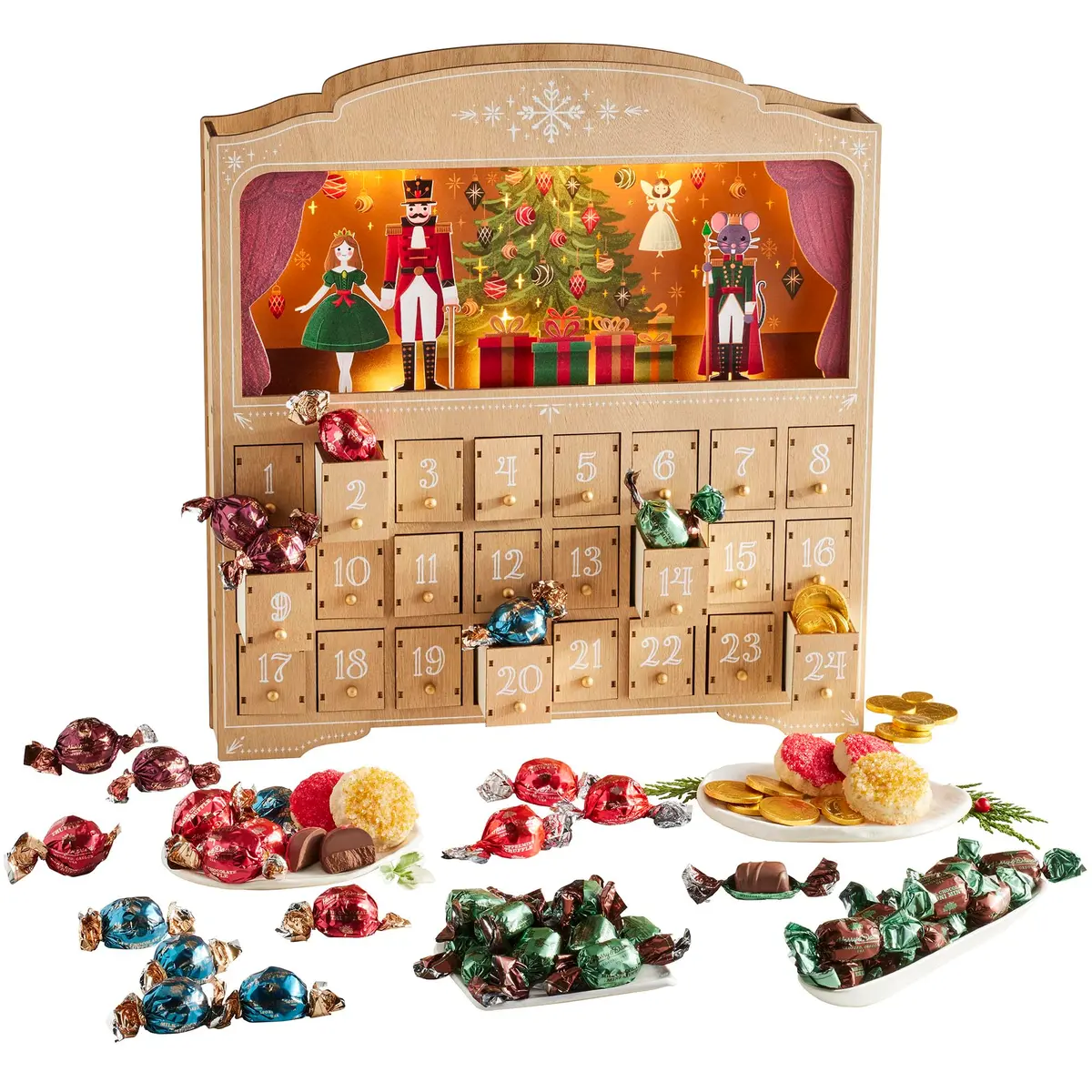 Harry & David Limited Edition 24 Days Of Treats Advent Calendar Gift Basket | Nutcracker Scene & Chocolates (Full Size) - main product image