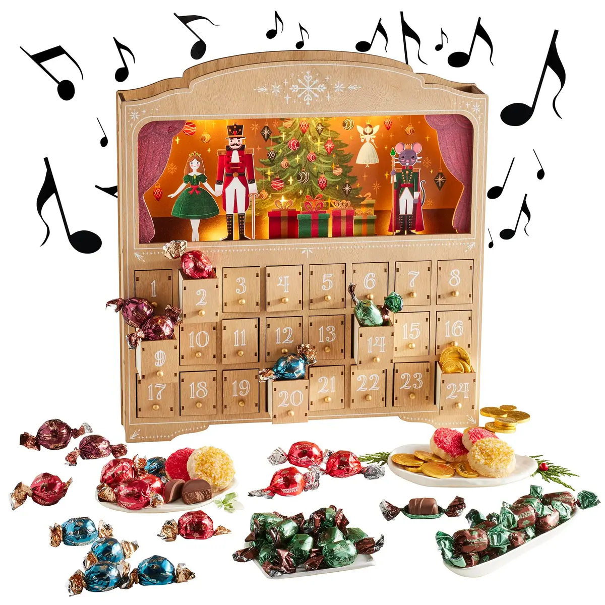 Harry & David Limited Edition 24 Days Of Treats Advent Calendar Gift Basket | Nutcracker Scene & Chocolates (Full Size) - view 2