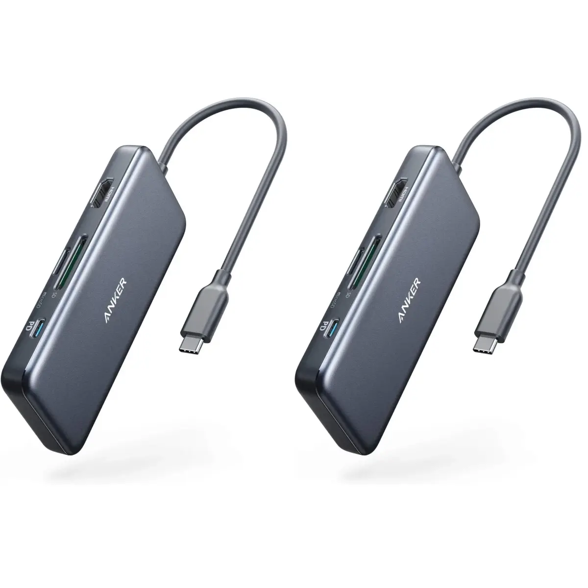 Anker 7-in-1 USB C Hub (Pack of 2) | 4K HDMI, 85W PD, 5Gbps Data, SD/microSD Reader - main product image