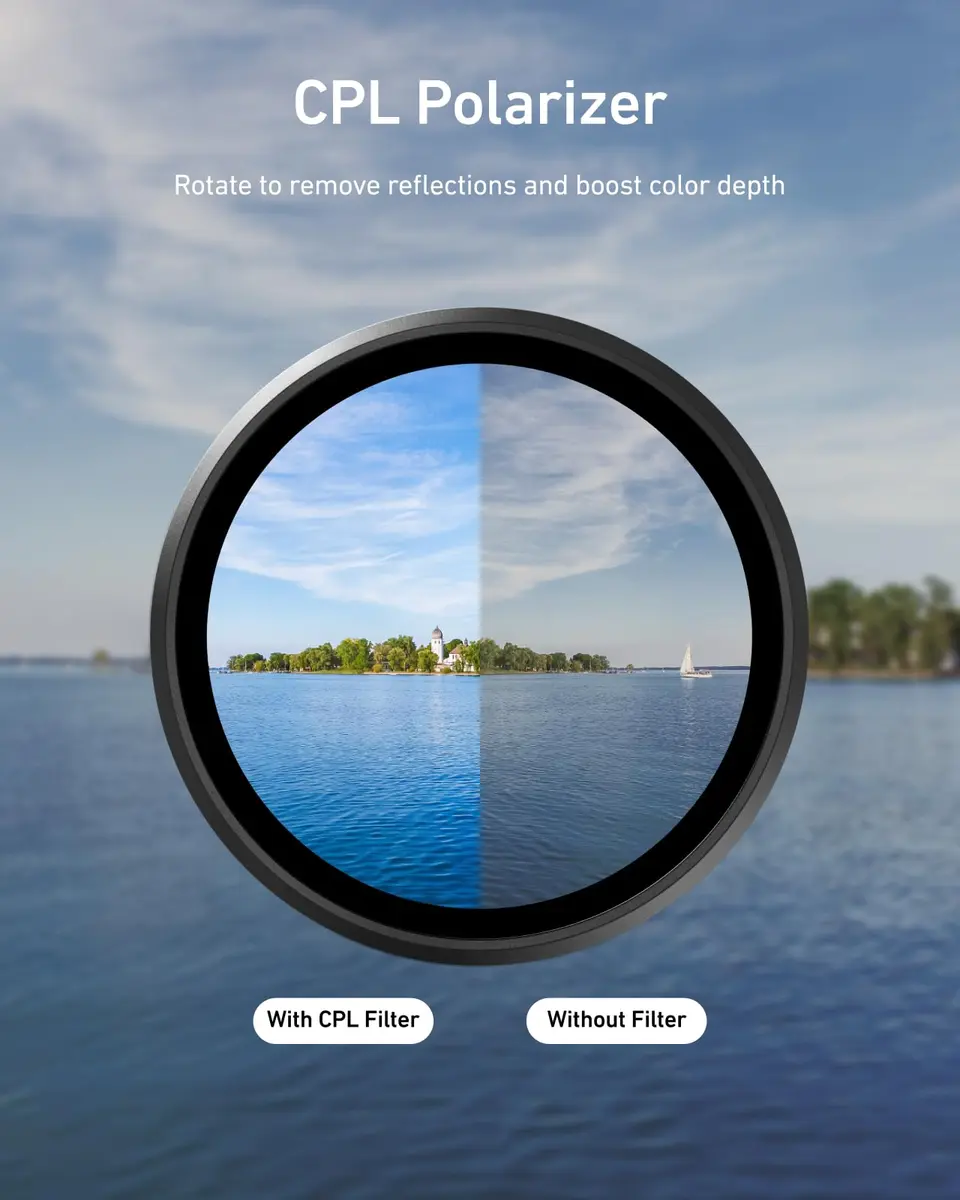 TELESIN VND CPL UV Filter Kit for DJI Osmo Action 6, 80g (2.82 oz) | Multi-Coated HD Optical Glass - view 4