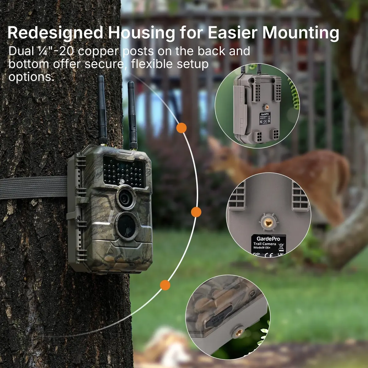 GardePro E6 2.0 WiFi Trail Camera 4K Video 64MP Dual Antennas | Outdoor Wildlife Monitoring - view 6