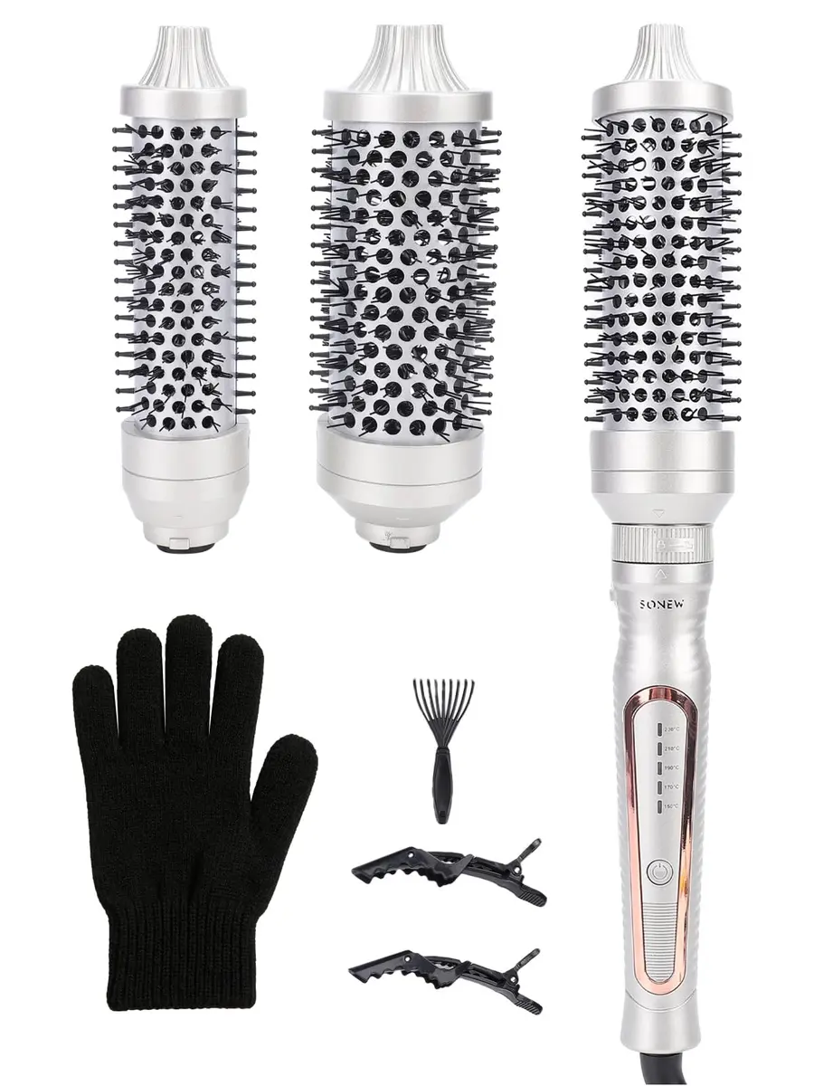 Sonew Heated Round Brush Thermal Curling Brush Set 3 Sizes (1.25/1.5/1.75 Inch) | Effortless Styling - main product image