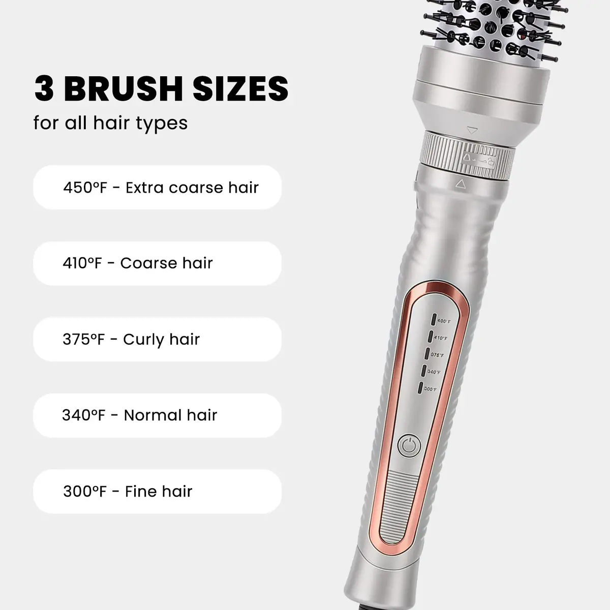 Sonew Heated Round Brush Thermal Curling Brush Set 3 Sizes (1.25/1.5/1.75 Inch) | Effortless Styling - view 6