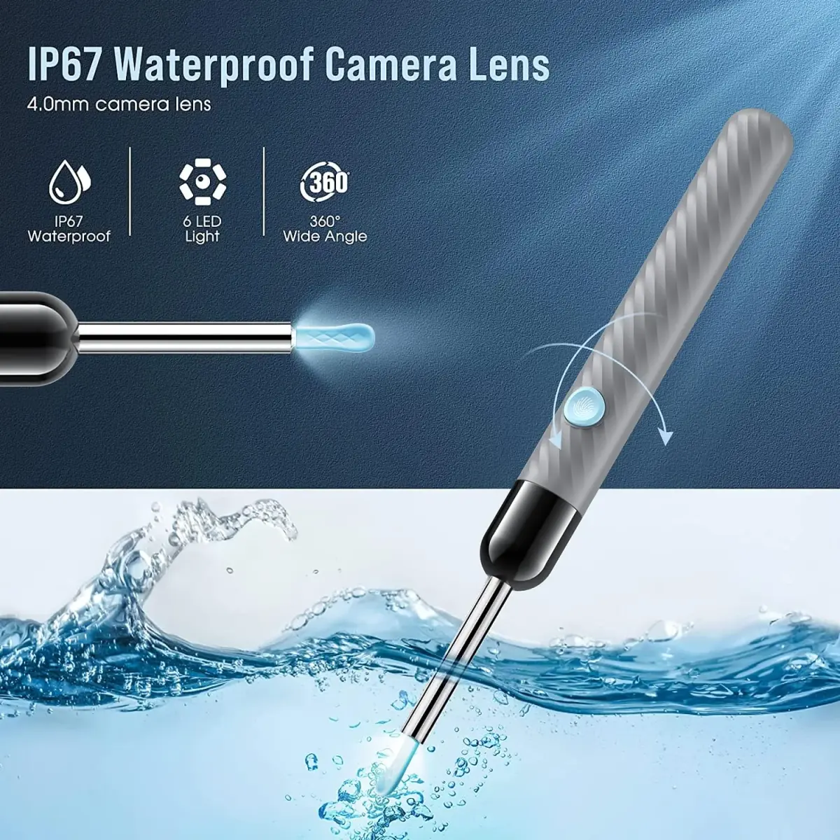 LEIPUT Ear Wax Removal Tool with 1080P HD Camera & 8 Pcs Ear Set (Grey) | Clean Ears Safely - view 5