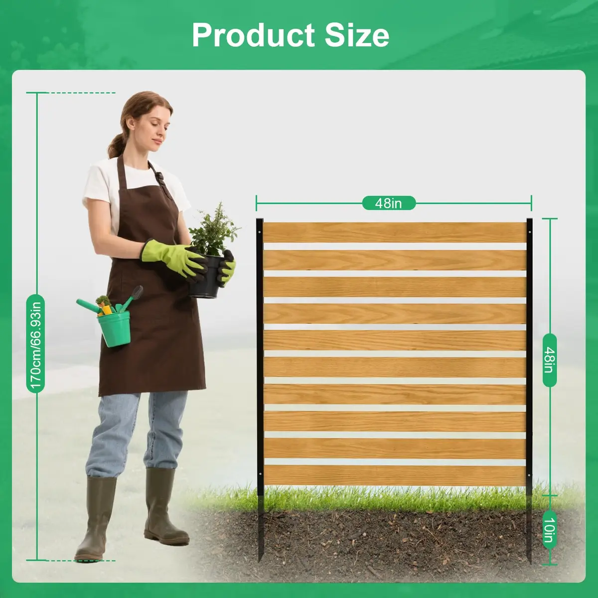 DoCred 48" W x 48" H Air Conditioner Fence No Dig Wood Privacy Screen | Stylish Outdoor Utility Cover - view 5