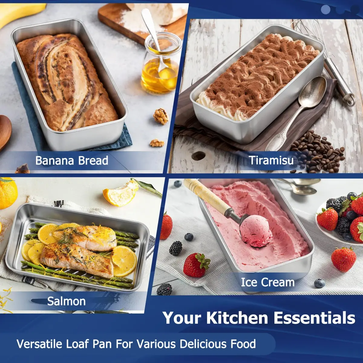 TeamFar Stainless Steel Loaf Pans for Baking, 9.25 x 5 Inch, Set of 12 | Healthy & Sturdy Baking Pans for Homemade Bread - view 7