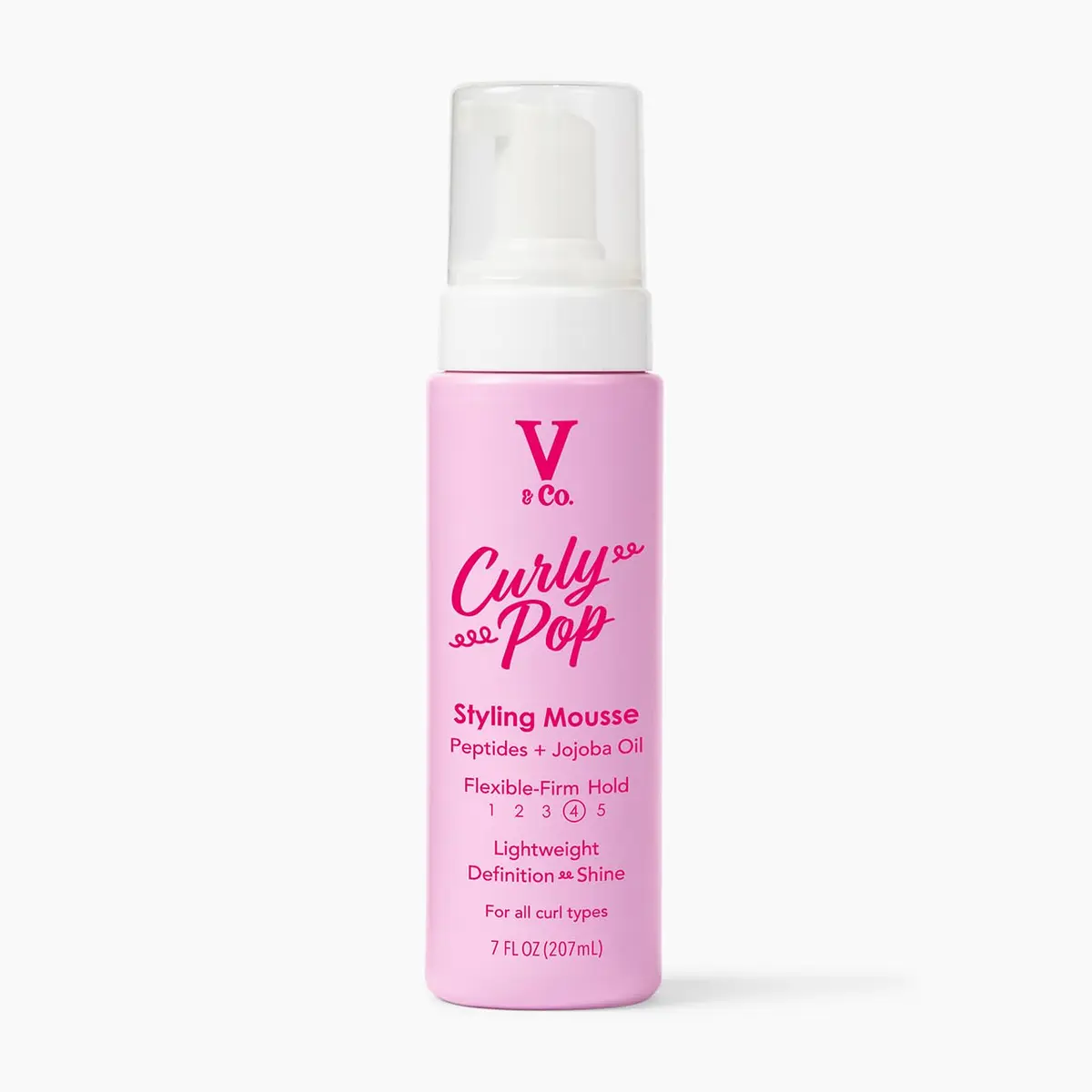 V&CO Curly Pop Curl Defining Mousse – Curl Mousse for Curly Hair, Moisturizing & Anti Frizz, 7 oz | Vegan, Cruelty-Free - main product image