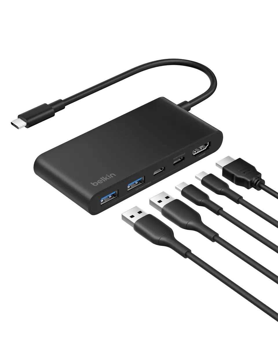 Belkin 5-Port USB-C Hub with 4K HDMI 2.0, 100W PD, 5Gbps Data | Connect & Power Your Devices - main product image