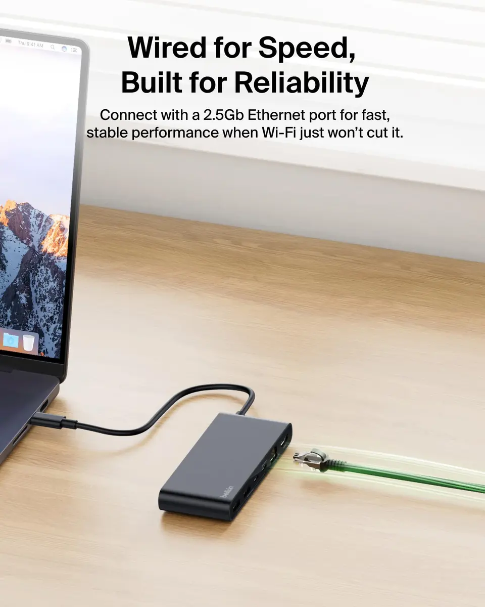 Belkin 8-Port USB-C Hub 10Gbps 4K@60Hz HDMI 100W PD 2.5Gb Ethernet Space Gray | For Laptops & Tablets - view 7