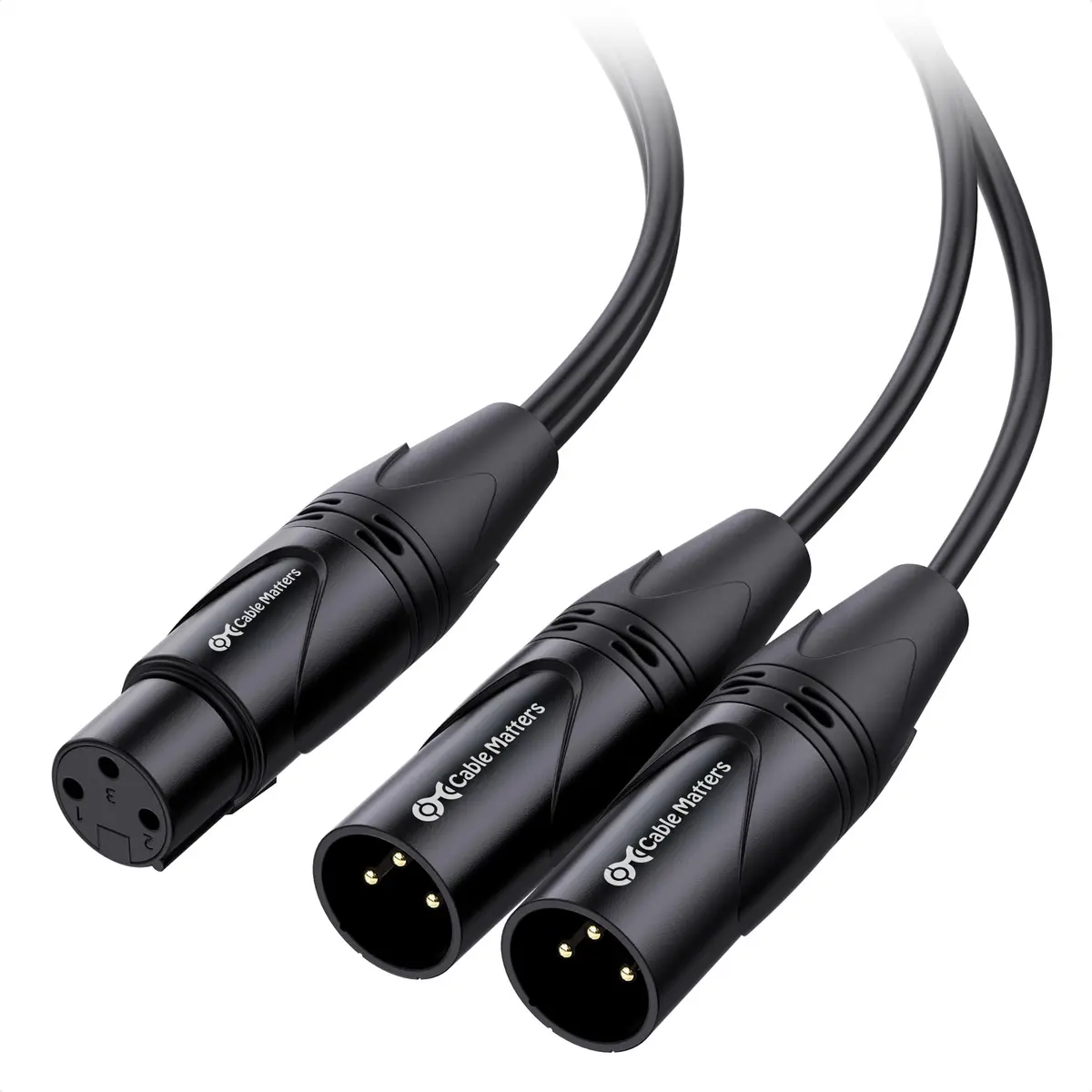 Cable Matters XLR Y Cable Female to 2X Male Splitter 6ft | Balanced Audio Splitter, Oxygen-Free Copper, Braided Jacket - main product image