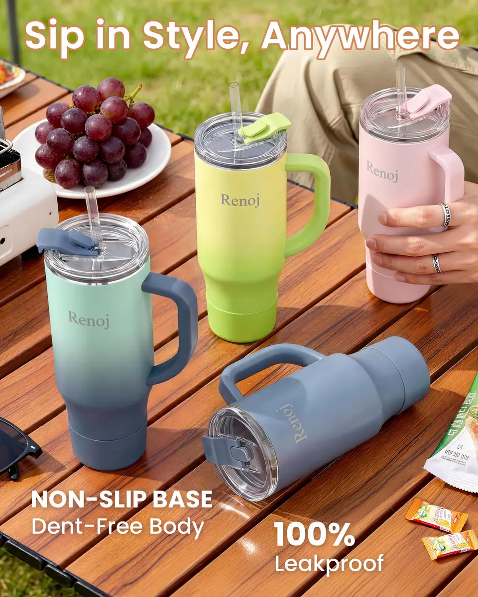 Renoj Insulated Mug 40 oz | Leak Proof Water Bottle for Hot & Cold Drinks (120 chars) - view 7