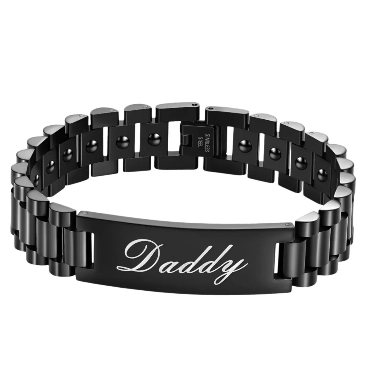 Jecanori Magnetic Bracelet for Men, Stainless Steel Hematite Bracelet 22cm (8.66 inches) | Father's Day Gift with Hidden Message - main product image