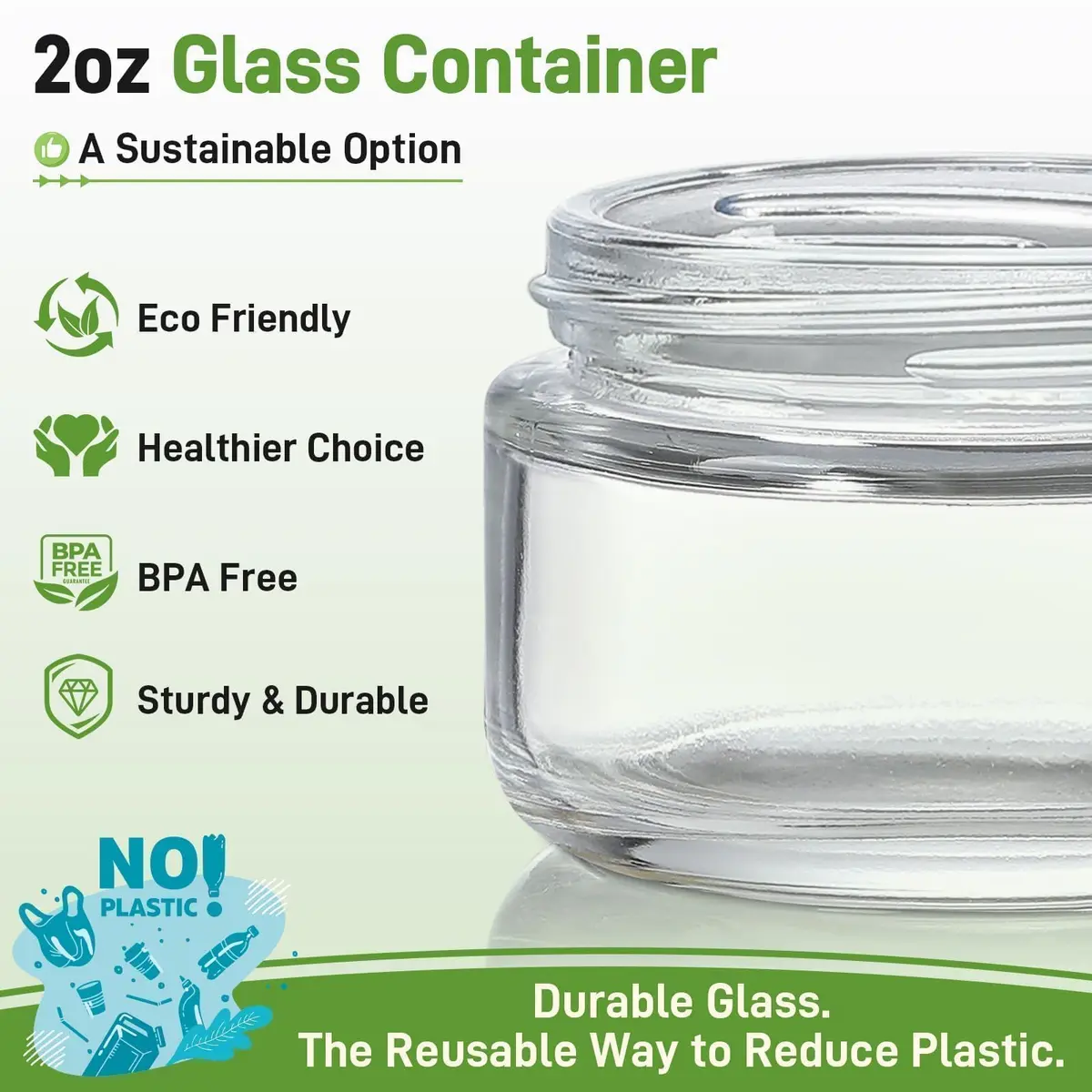 NETANY 2oz Glass Salad Dressing Containers, 6-Pack | Airtight, Reusable, Leakproof - view 2