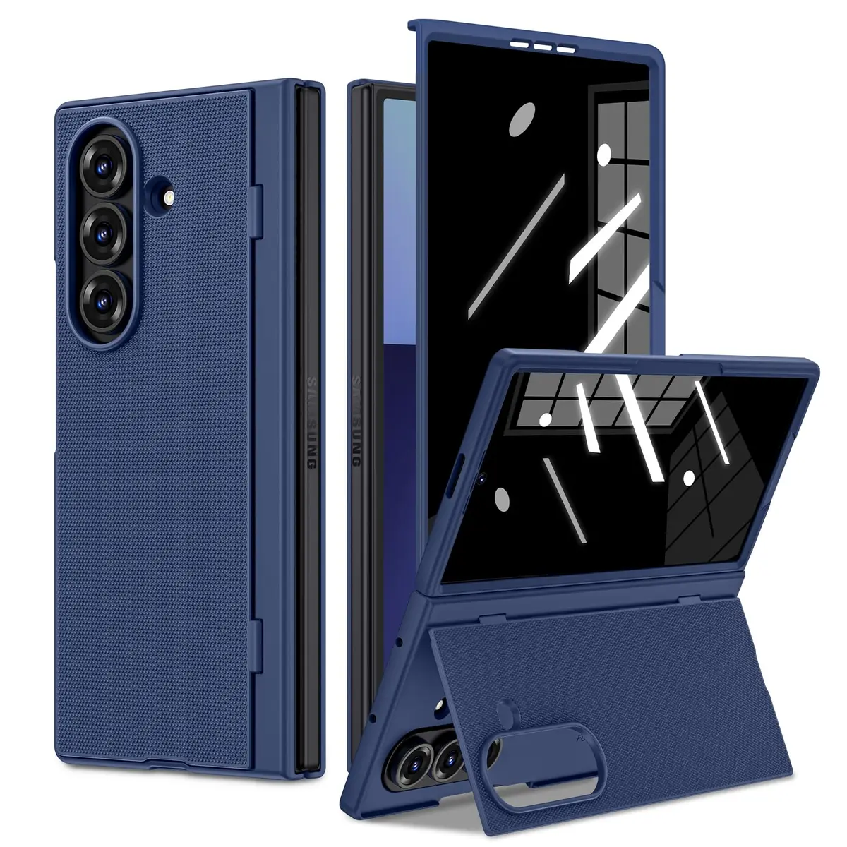 Ruky Galaxy Z Fold 7 Case with Stand & Privacy Screen Protector | Blue - main product image