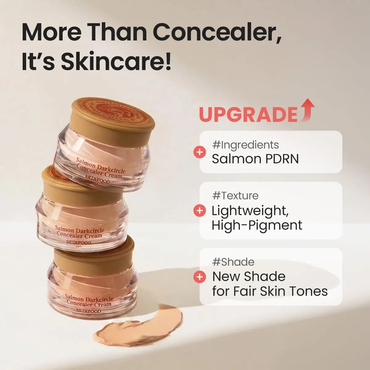 SKINFOOD Salmon PDRN Dark Circle Concealer Cream 0 Light | Full Coverage for Dark Spots & Wrinkles - view 8
