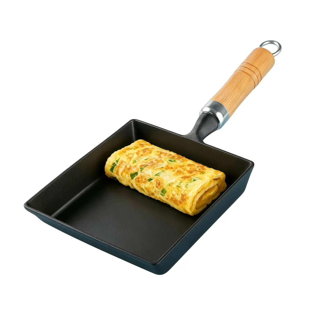 JSY Sun Cast Iron Tamagoyaki Pan 18.3cm (7.2"L X 6.1"W) | Japanese Egg Roll Omelette Skillet for Gas & Induction - main product image