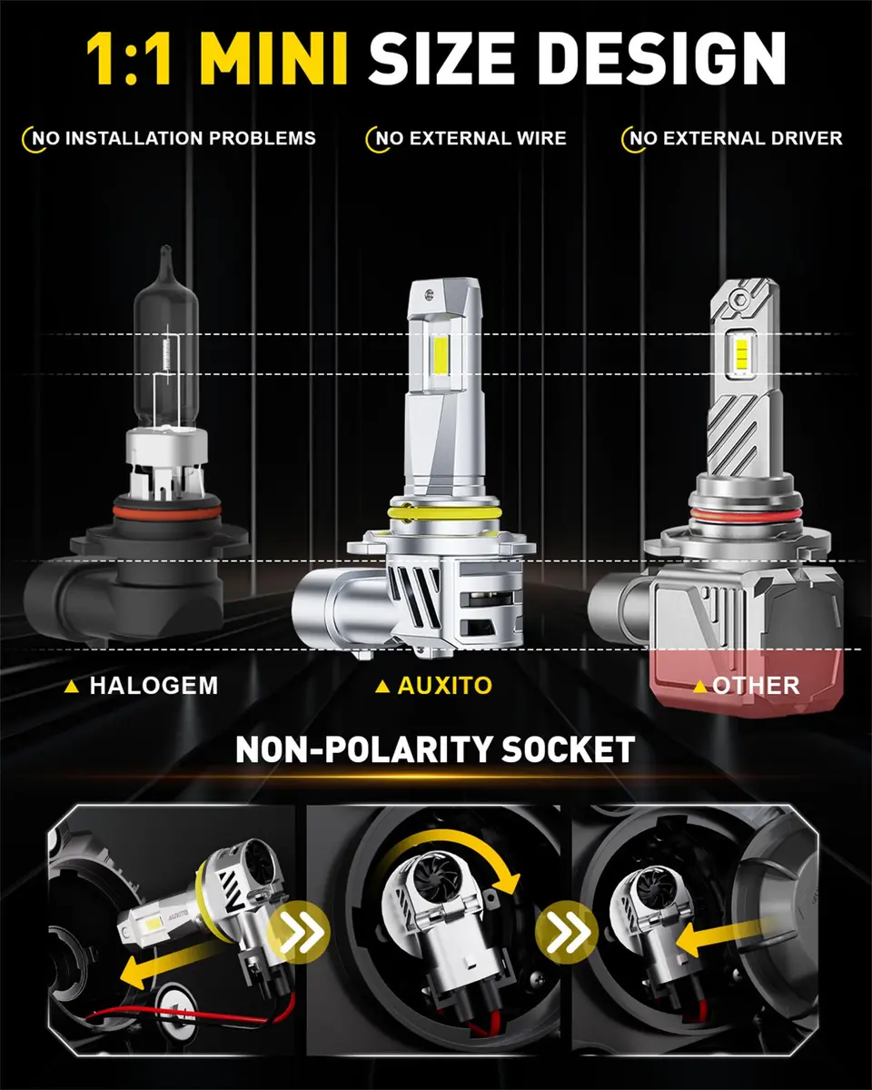 AUXITO 9005/9006 LED Headlight Bulbs 150,000LM 6500K White | Pack of 4 - view 5