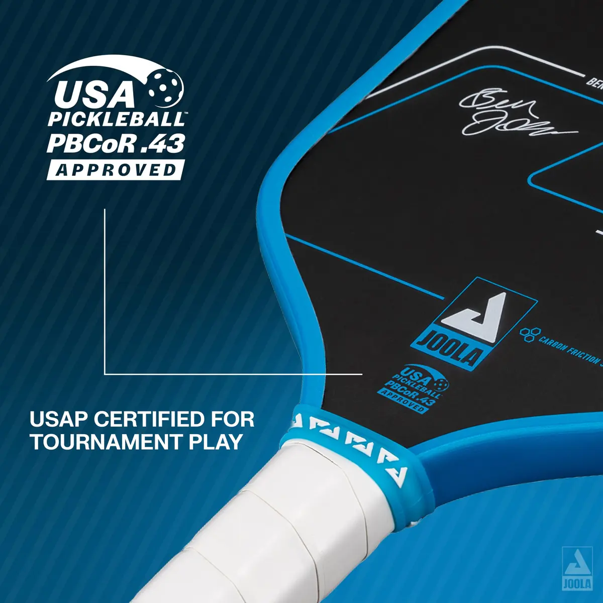 JOOLA Ben Johns Hyperion CFS 16mm Pickleball Paddle | Carbon Surface, Reactive Poly Core, Elongated Handle - view 4