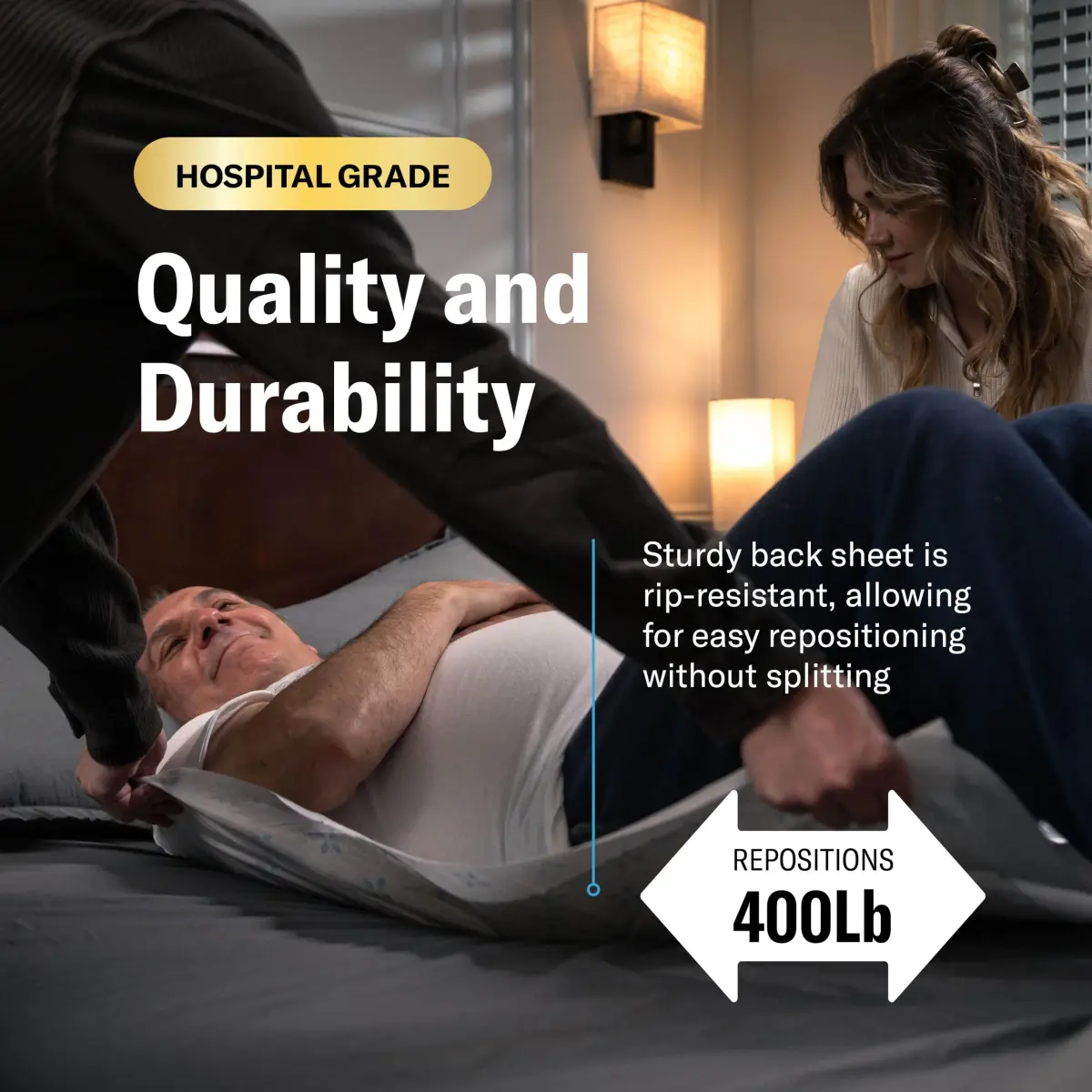 Chucks® MAX Hospital Bed Pads 40" x 40" (101.6cm x 101.6cm) | Heavy Duty Absorbency for Adults up to 400 lbs - view 2