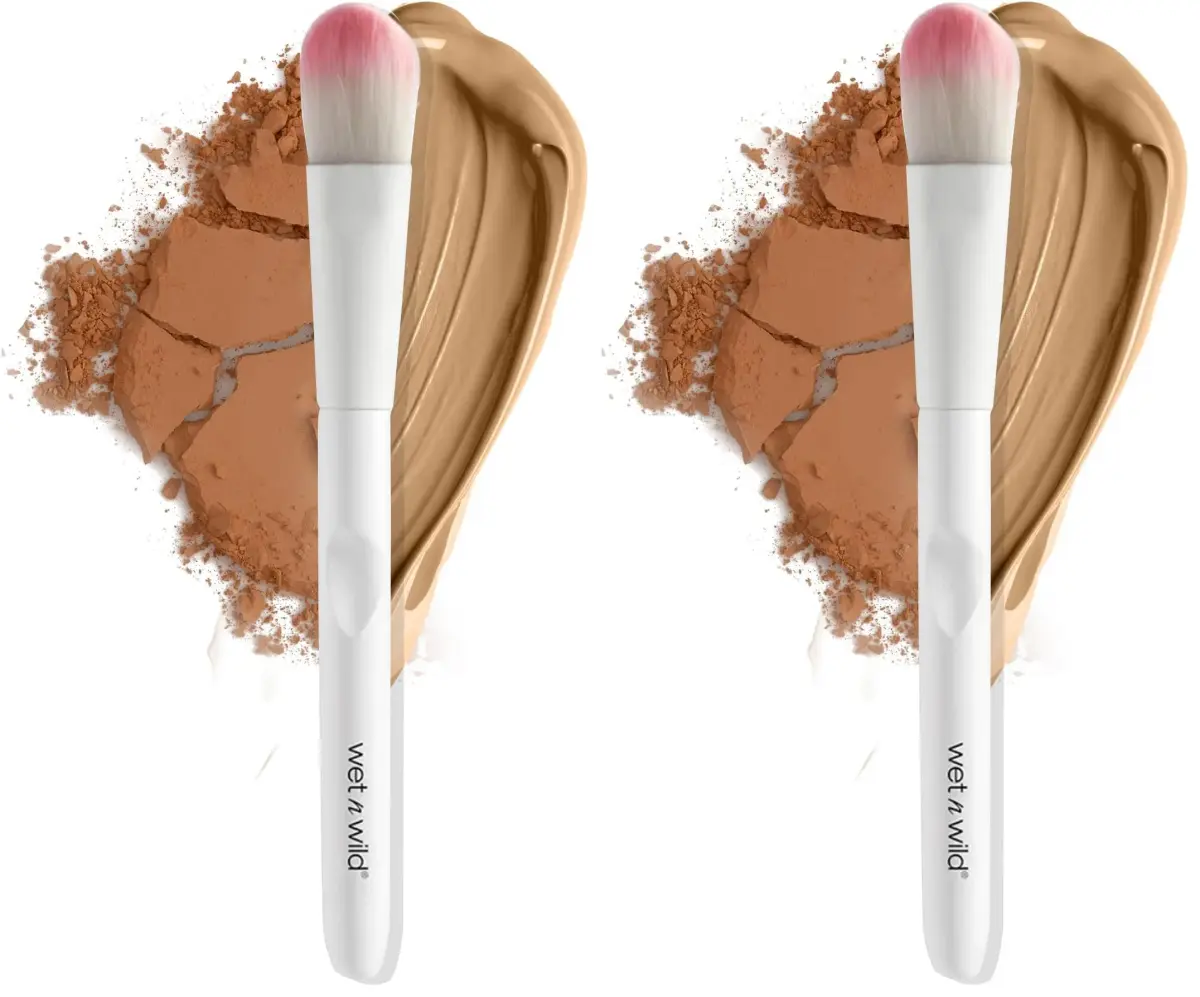 wet n wild Foundation Brush - Pack of 2, Densely-Packed Synthetic Bristles for Flawless Application - main product image