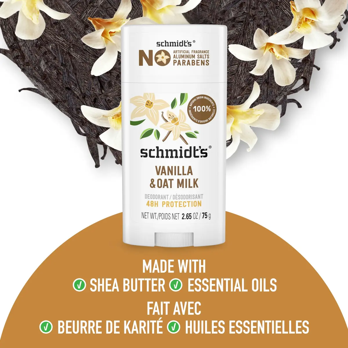 Schmidt's Vanilla & Oat Milk Deodorant Stick | 100% Natural, Vegan, Cruelty-Free, 2.65 oz - view 6