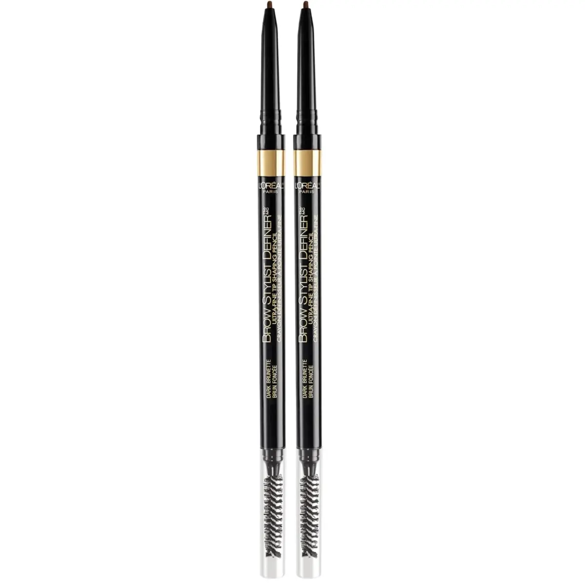L'Oreal Paris Brow Stylist Definer Waterproof Eyebrow Pencil, Dark Brunette (2-Pack) | Ultra-Fine Tip for Natural Strokes - main product image