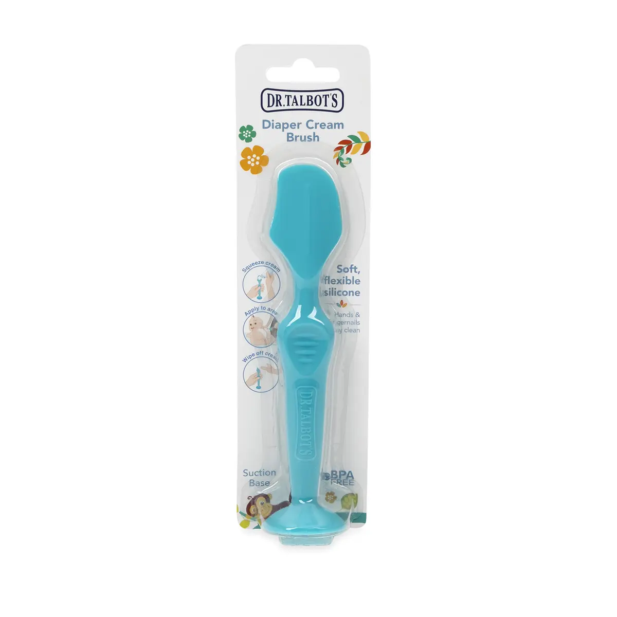 Dr. Talbot's Silicone Diaper Cream Brush with Suction Base, Aqua | Gentle, Mess-Free Application for Baby Skin - view 5